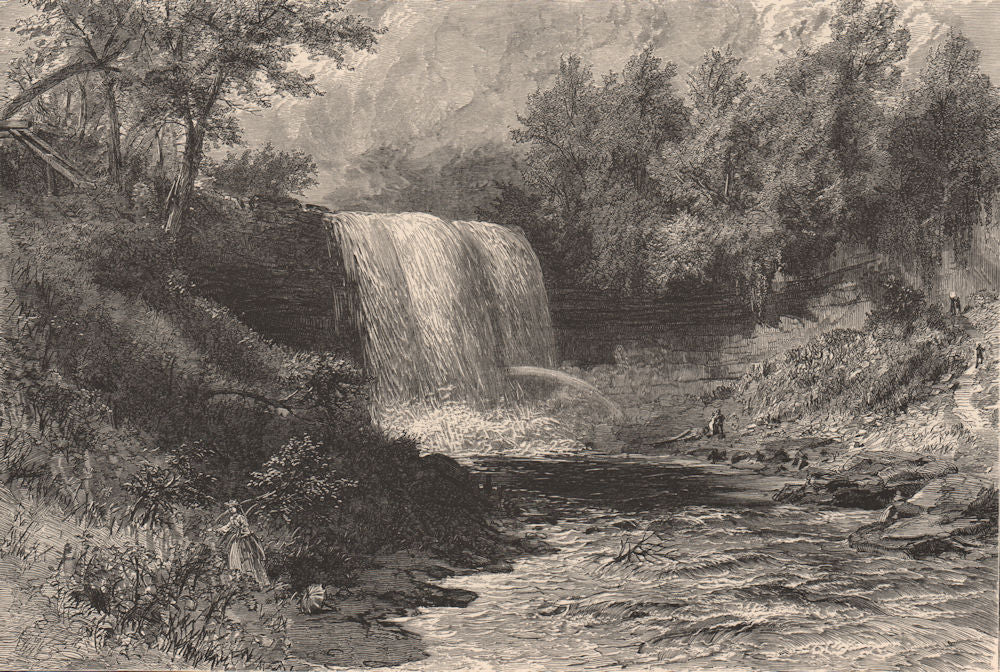 MINNESOTA. Falls of Minnehaha. Mississippi river 1874 old antique print
